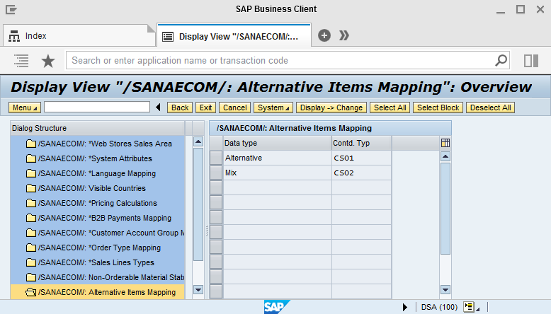 Alternative Items Mapping