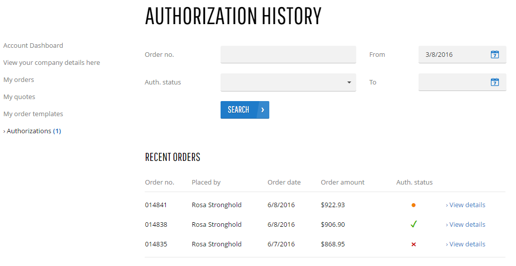 How to Use Order Filters in a B2B's Order History page