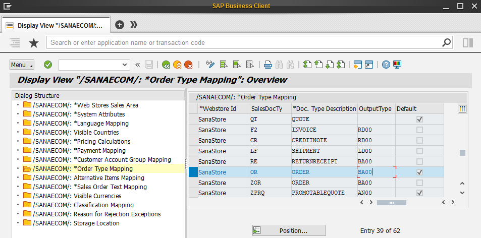 Order reason. Sales orders Table SAP. SAP shipment. САП виды.