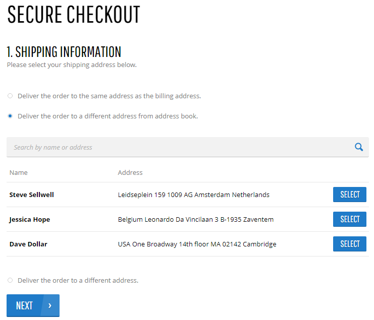 Billing And Shipping Addresses Management